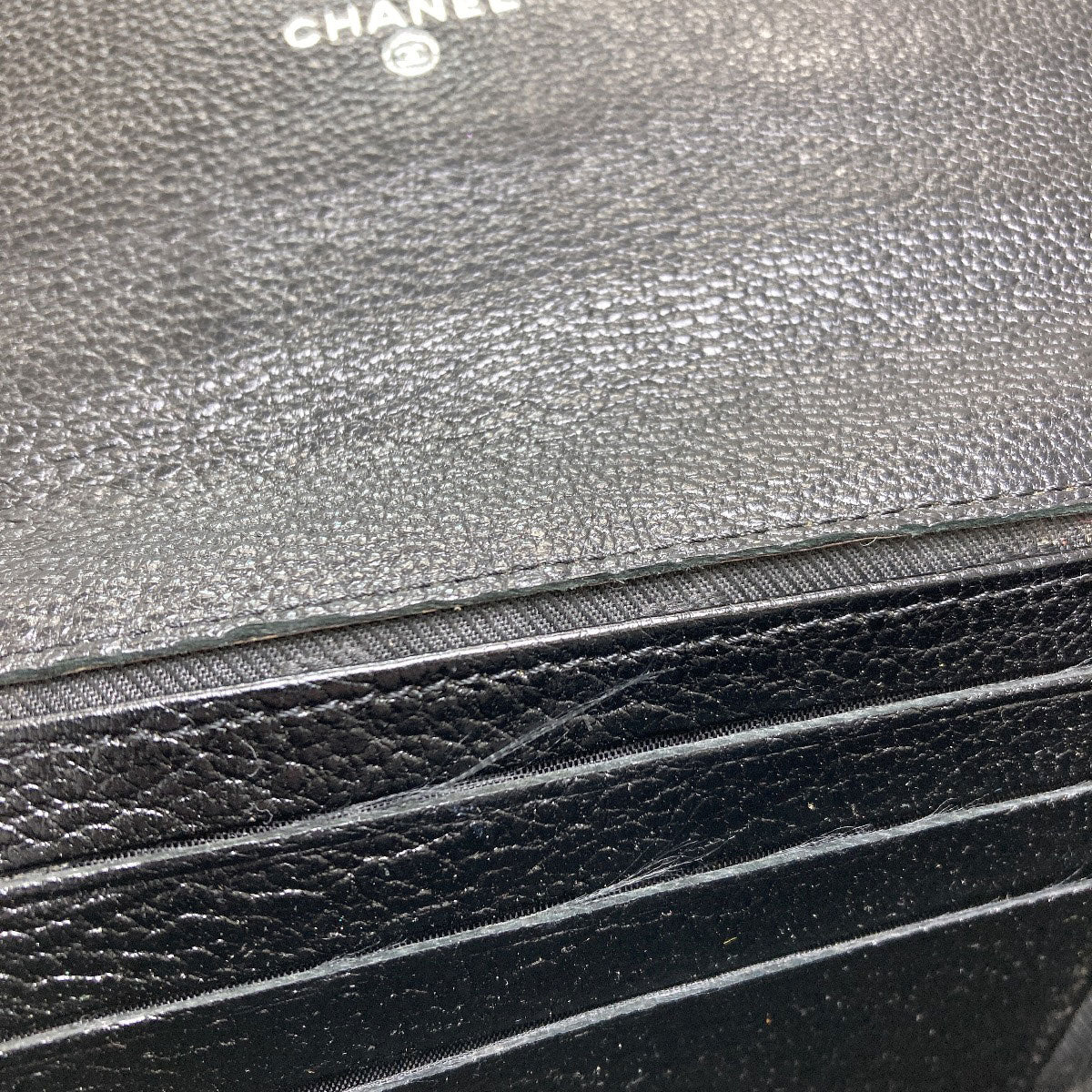 CHANEL COCO Mark SilverHardware Long wallet (with coin pocket) Calf Ladies [Used]