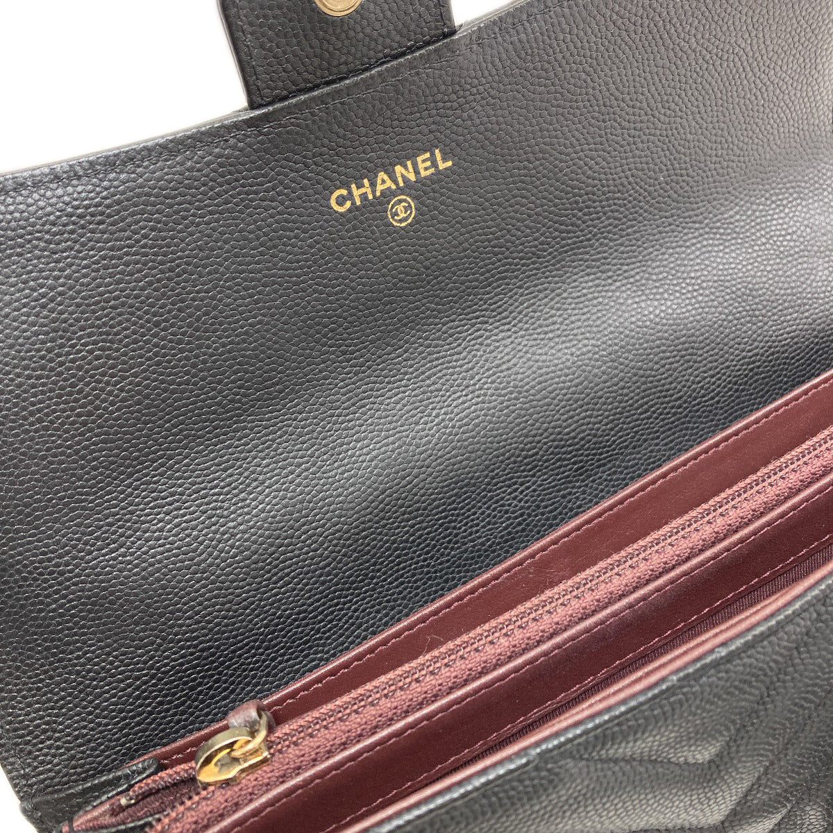 CHANEL 27723991 V Stitch COCO Mark GoldHardware Long wallet (with coin pocket) Soft Grained Calfskin Ladies [Used]