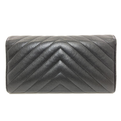 CHANEL 27723991 V Stitch COCO Mark GoldHardware Long wallet (with coin pocket) Soft Grained Calfskin Ladies [Used]