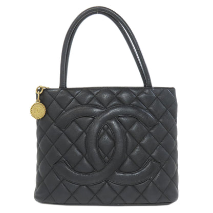 CHANEL Medallion GoldHardware Tote Bag Grained Calfskin Skin Ladies [Used]