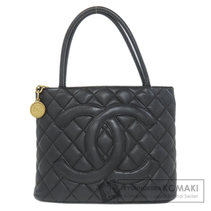 CHANEL Medallion GoldHardware Tote Bag Grained Calfskin Skin Ladies [Used]