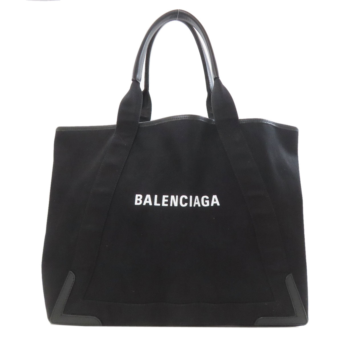 BALENCIAGA 339936 NAVY CABAS M Tote Bag Canvas Ladies [Used]