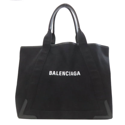 BALENCIAGA 339936 NAVY CABAS M Tote Bag Canvas Ladies [Used]