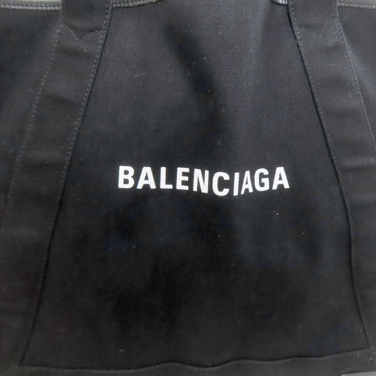 BALENCIAGA 339936 NAVY CABAS M Tote Bag Canvas Ladies [Used]