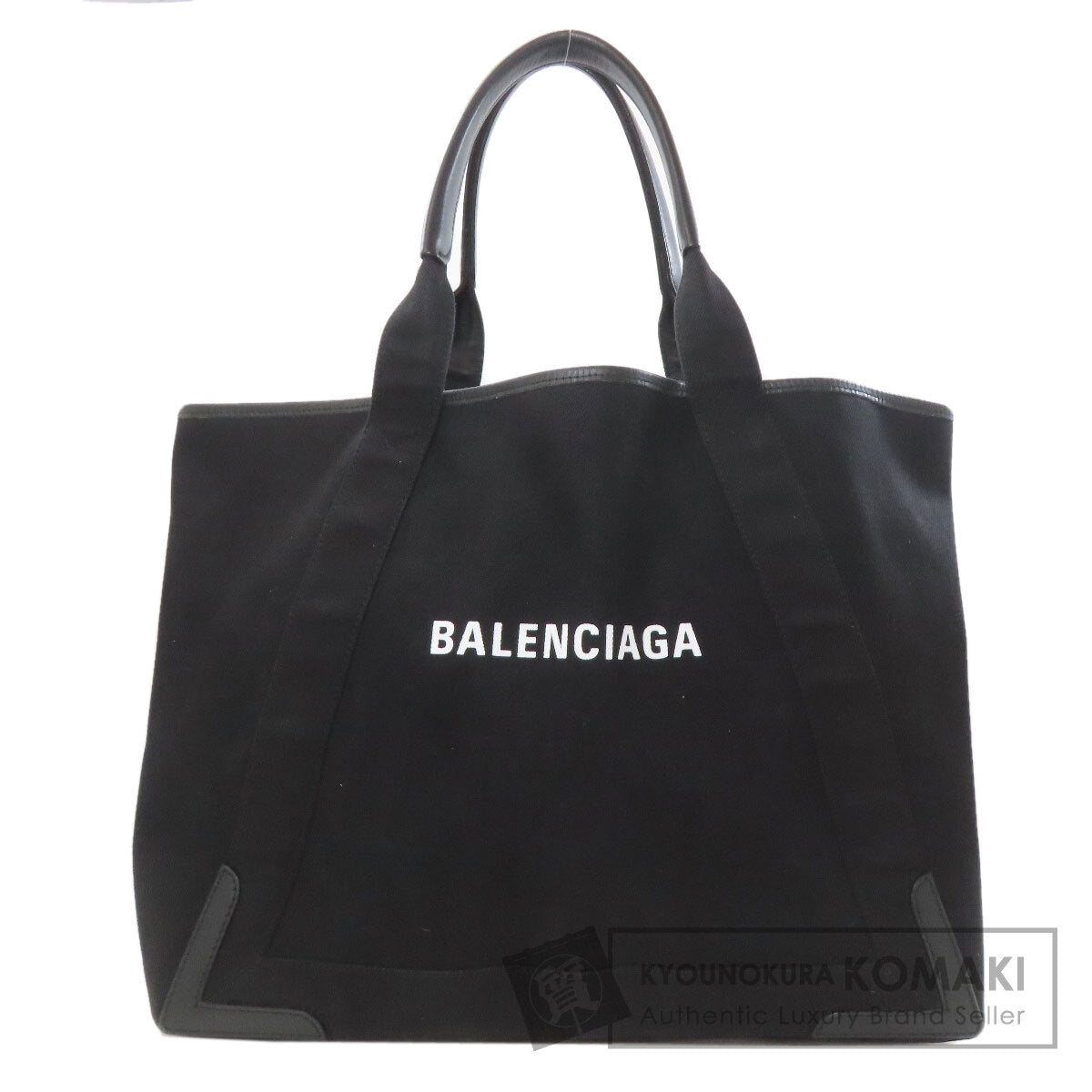 BALENCIAGA 339936 NAVY CABAS M Tote Bag Canvas Ladies [Used]