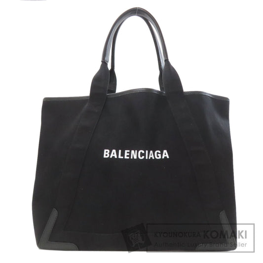 BALENCIAGA 339936 NAVY CABAS M Tote Bag Canvas Ladies [Used]
