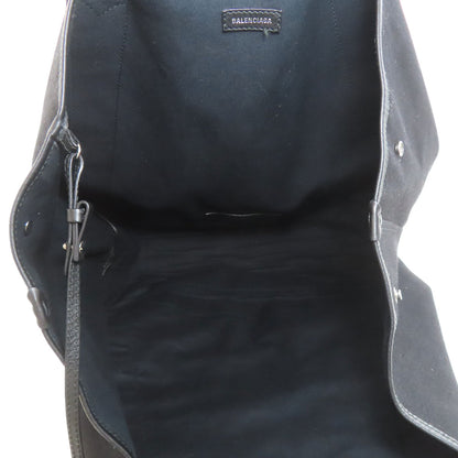 BALENCIAGA 339936 NAVY CABAS M Tote Bag Canvas Ladies [Used]