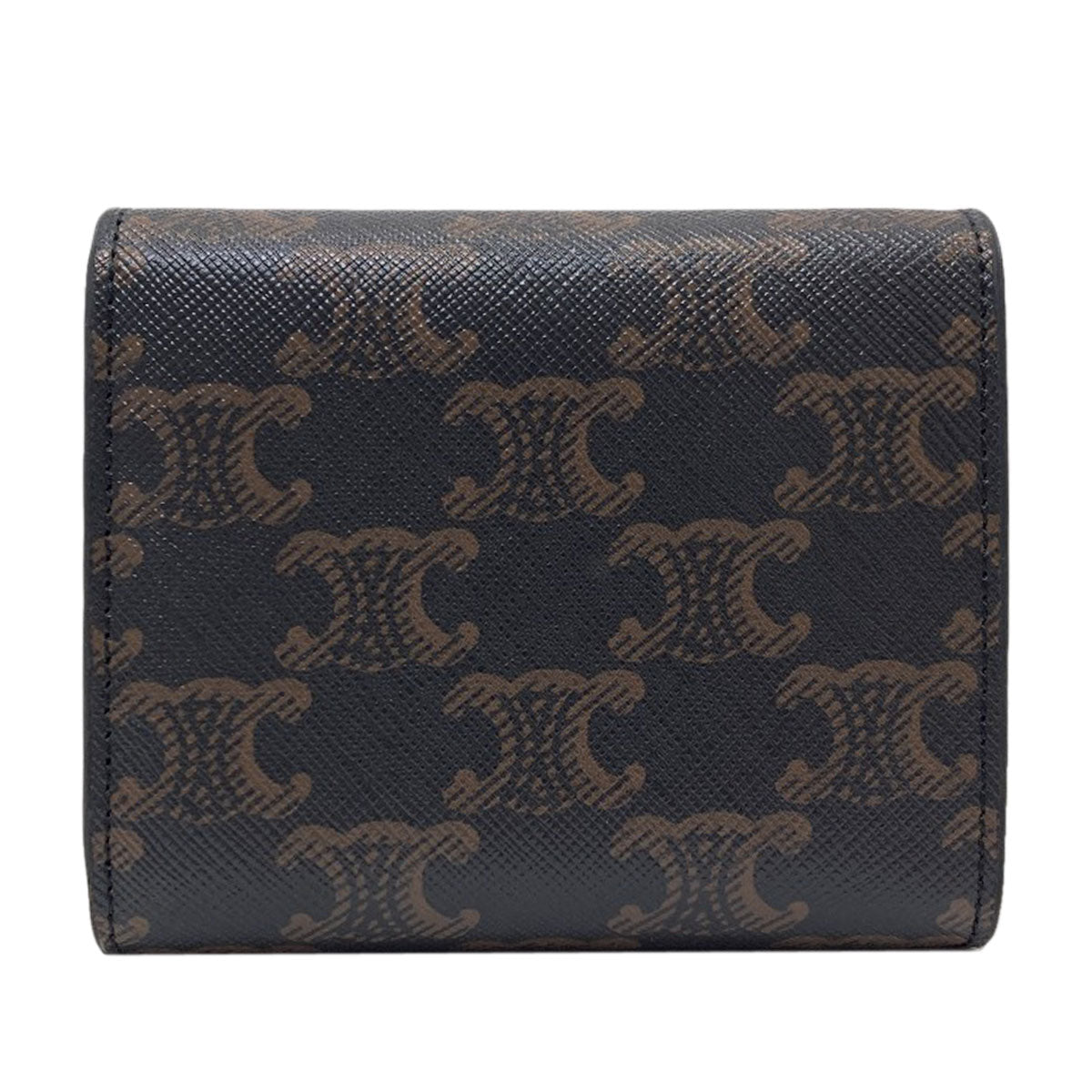 CELINE Triomphe Bifold Wallet with Coin Pocket Leather Ladies [Used]