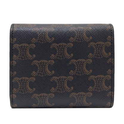 CELINE Triomphe Bifold Wallet with Coin Pocket Leather Ladies [Used]