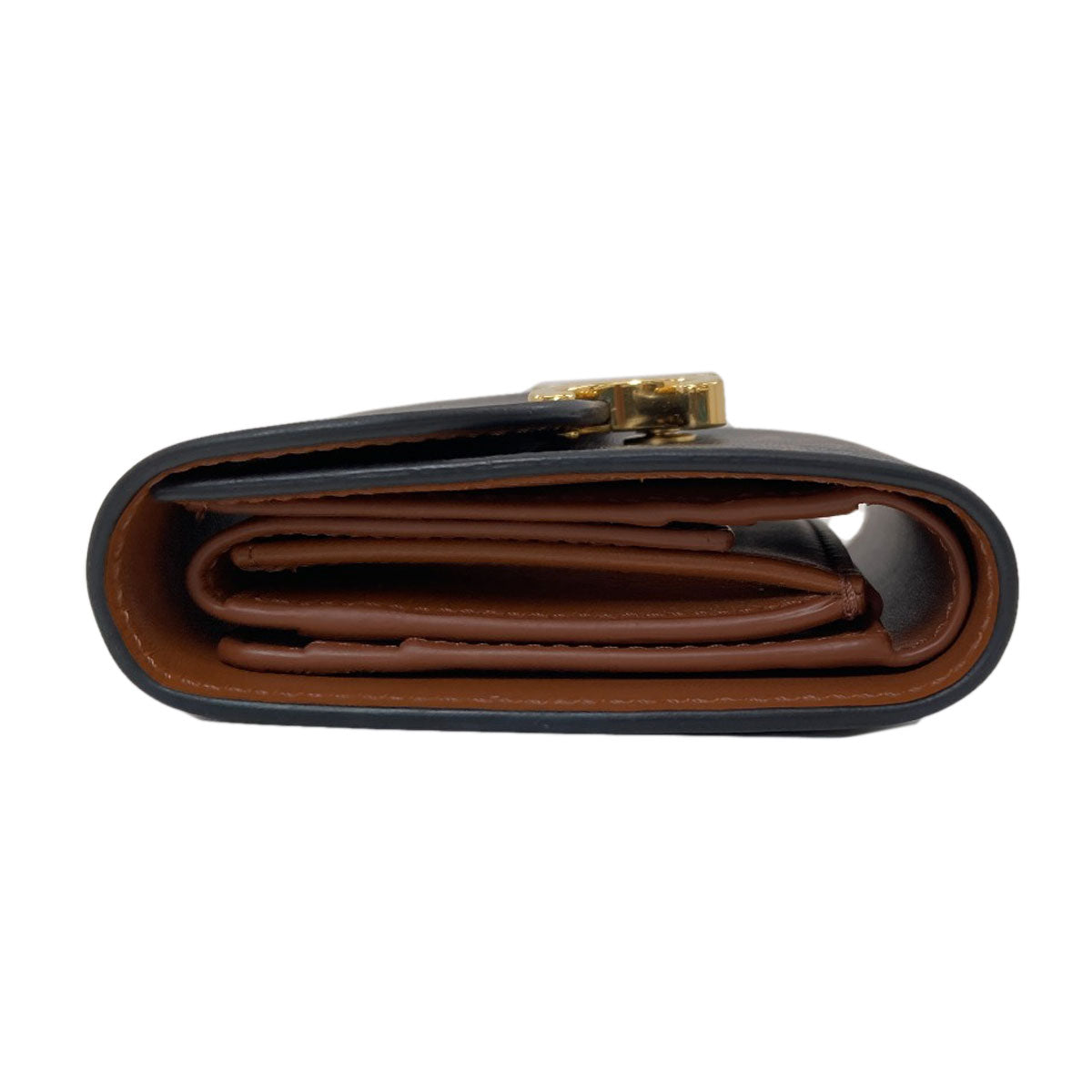 CELINE Triomphe Bifold Wallet with Coin Pocket Leather Ladies [Used]