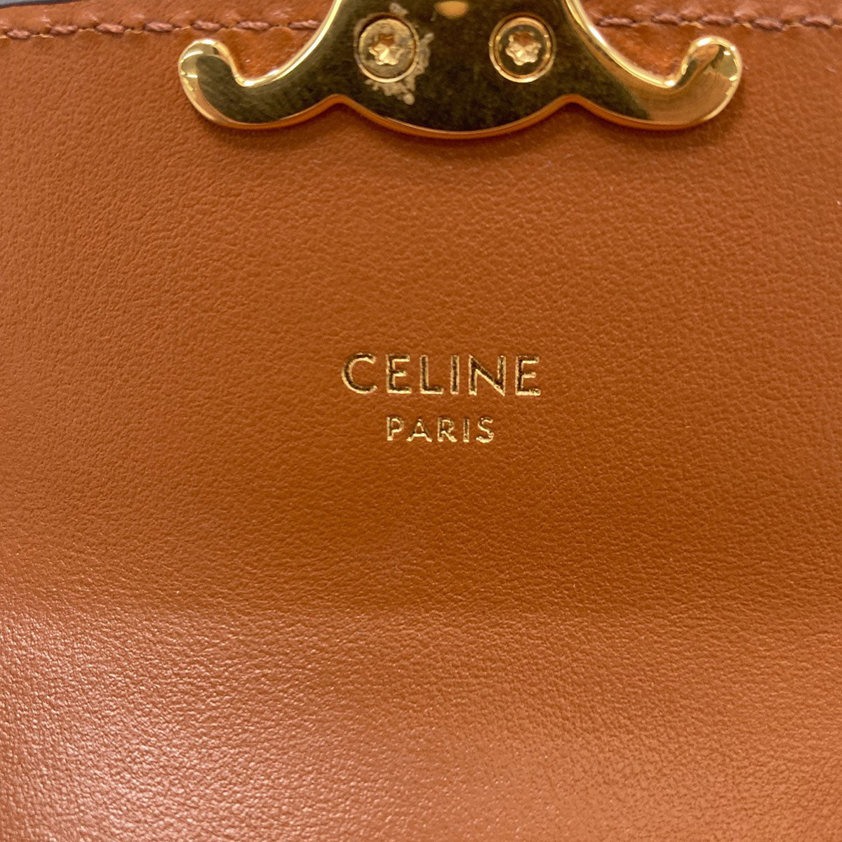 CELINE Triomphe Bifold Wallet with Coin Pocket Leather Ladies [Used]
