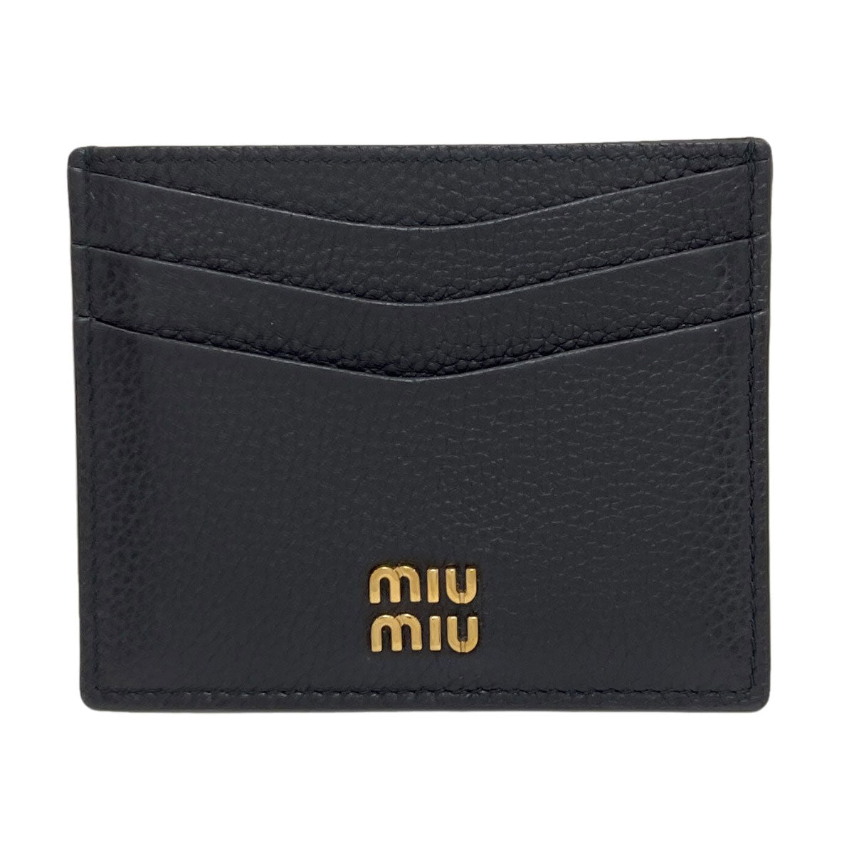 MIUMIU logo Card Case Leather Ladies [Used]