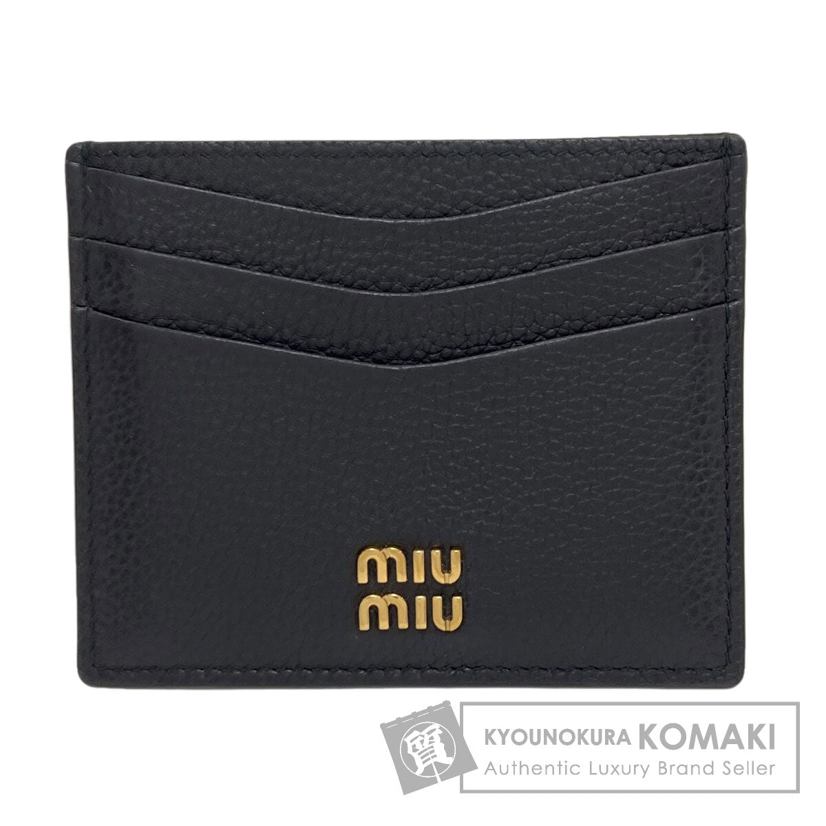 MIUMIU logo Card Case Leather Ladies [Used]