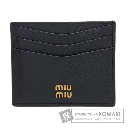 MIUMIU logo Card Case Leather Ladies [Used]