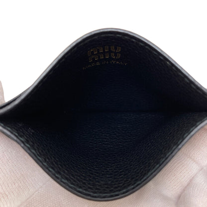 MIUMIU logo Card Case Leather Ladies [Used]