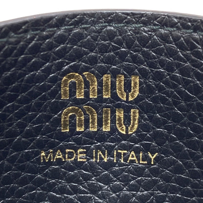 MIUMIU logo Card Case Leather Ladies [Used]