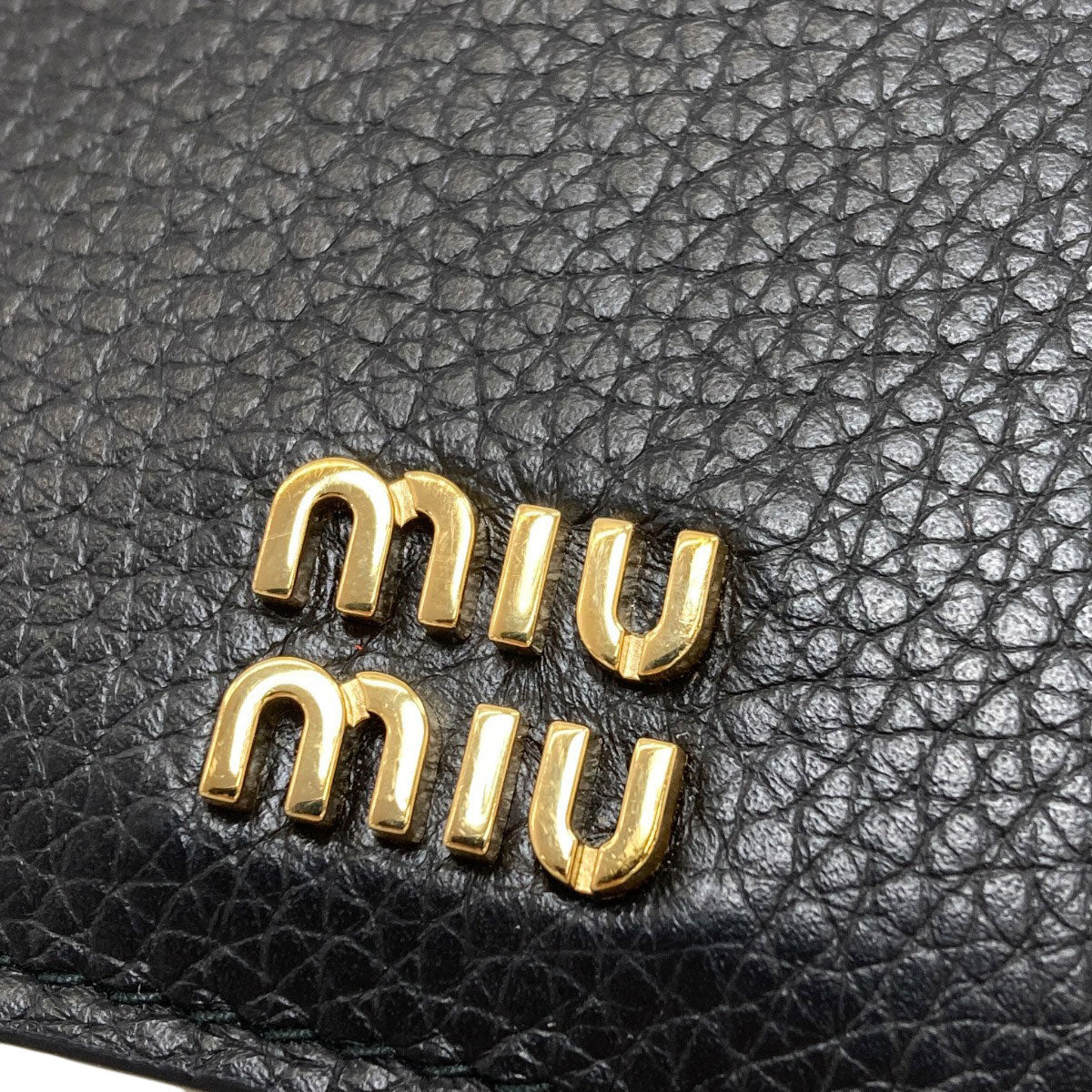 MIUMIU logo Card Case Leather Ladies [Used]