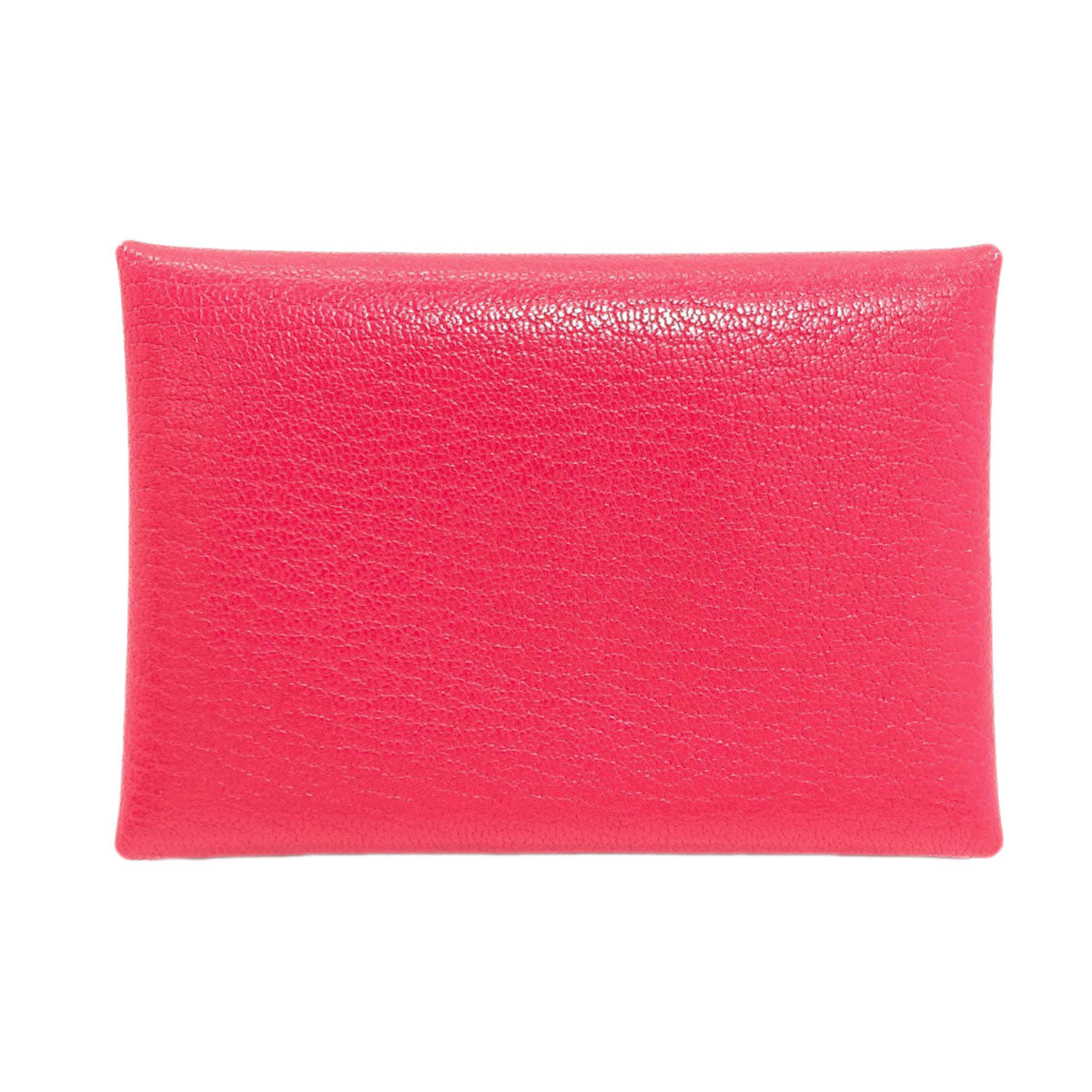 HERMES Calvi Duo Rose Extreme SilverHardware Card Case Chevre Ladies [Used]