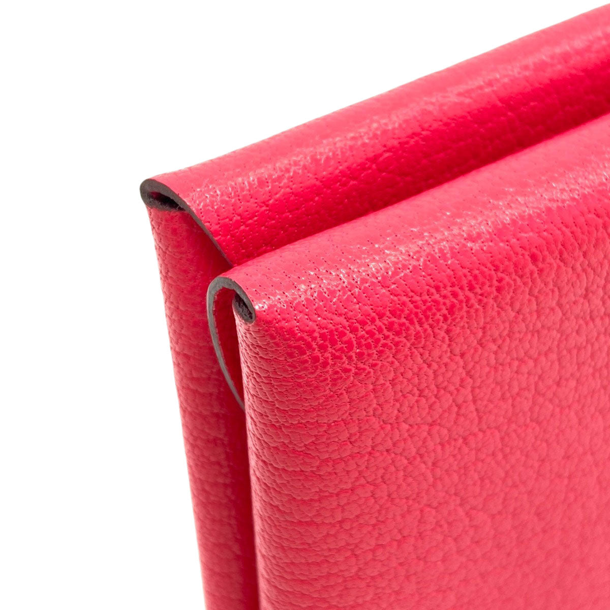 HERMES Calvi Duo Rose Extreme SilverHardware Card Case Chevre Ladies [Used]