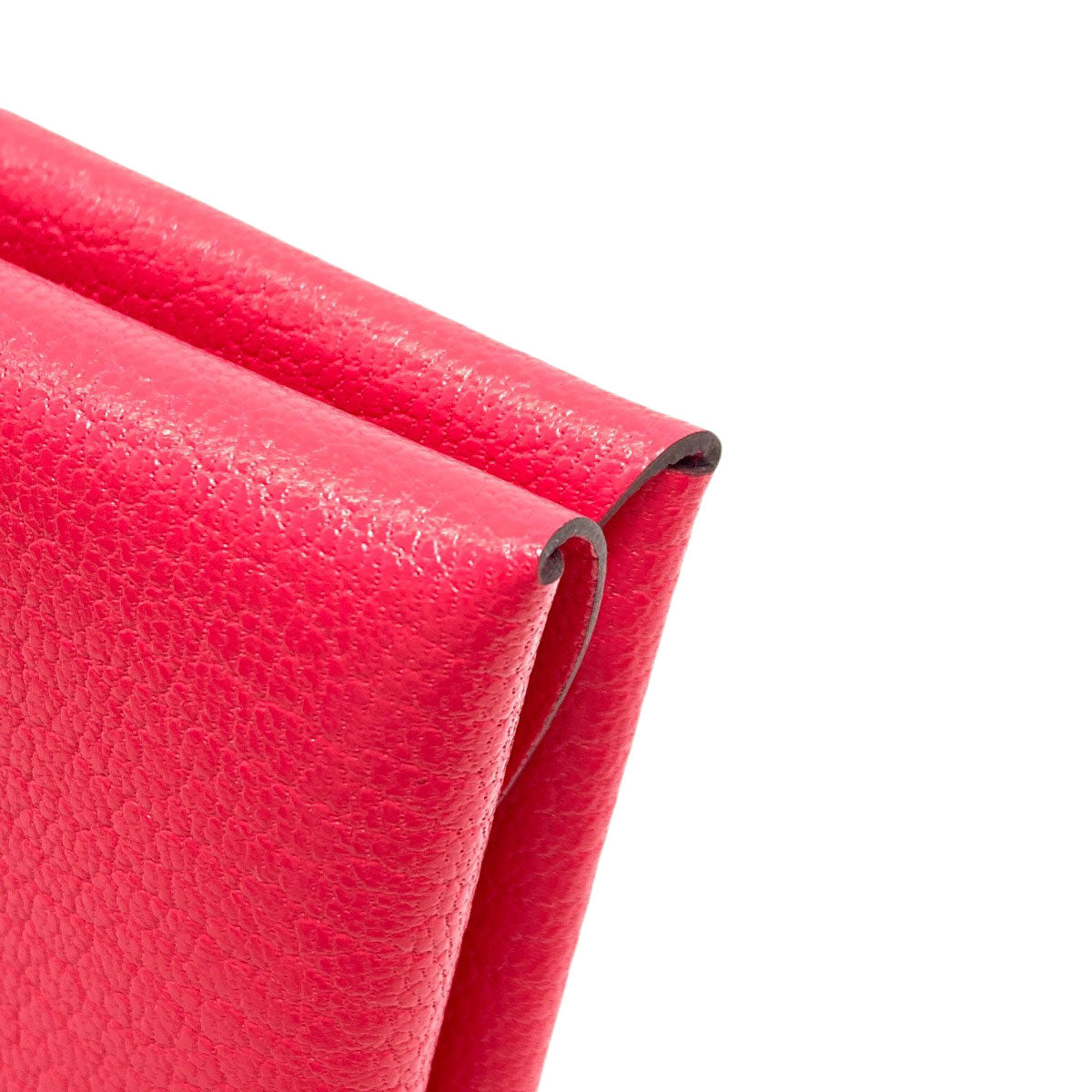 HERMES Calvi Duo Rose Extreme SilverHardware Card Case Chevre Ladies [Used]