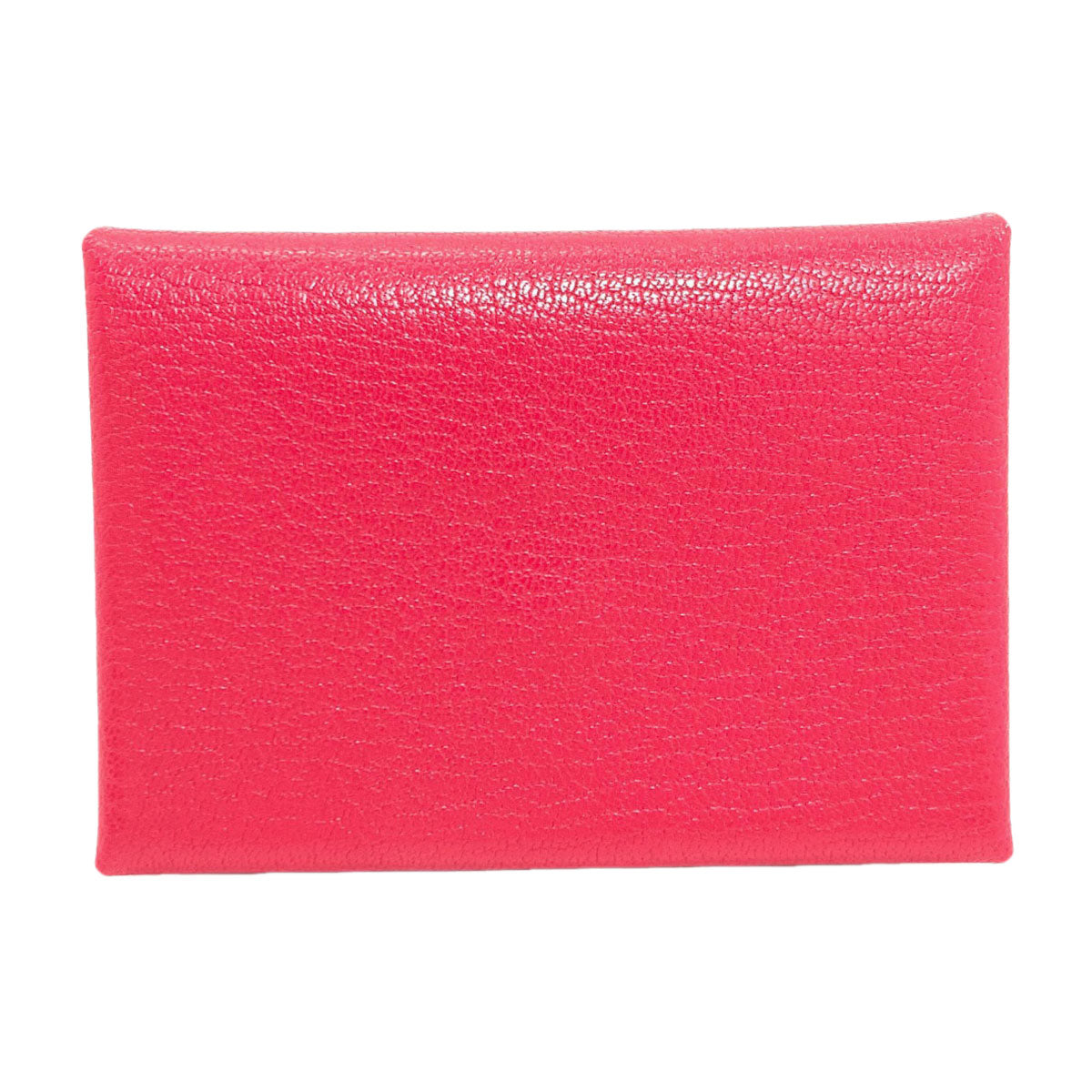 HERMES Calvi Duo Rose Extreme SilverHardware Card Case Chevre Ladies [Used]