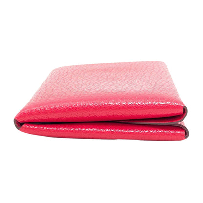 HERMES Calvi Duo Rose Extreme SilverHardware Card Case Chevre Ladies [Used]