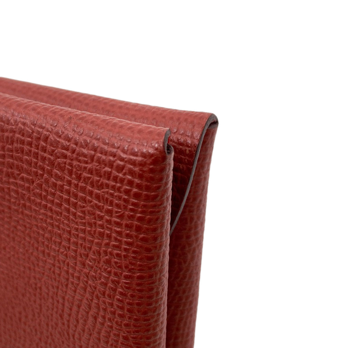 HERMES Calvi Duo Verso SilverHardware Card Case Calf Ladies [Used]