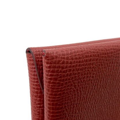 HERMES Calvi Duo Verso SilverHardware Card Case Calf Ladies [Used]