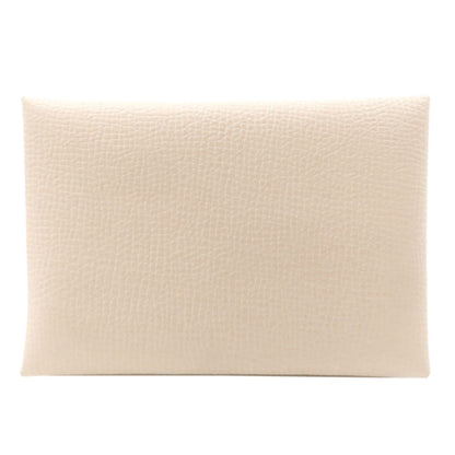 HERMES Calvi Duo Nata SilverHardware Card Case Epsom Ladies [Used]