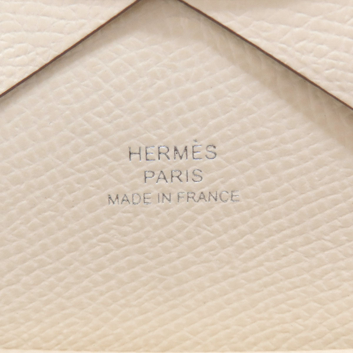 HERMES Calvi Duo Nata SilverHardware Card Case Epsom Ladies [Used]
