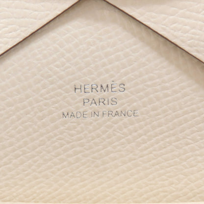 HERMES Calvi Duo Nata SilverHardware Card Case Epsom Ladies [Used]