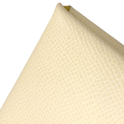 HERMES Calvi Duo Verso Nata Jaune Poussin SilverHardware Card Case Epsom Ladies [Used]