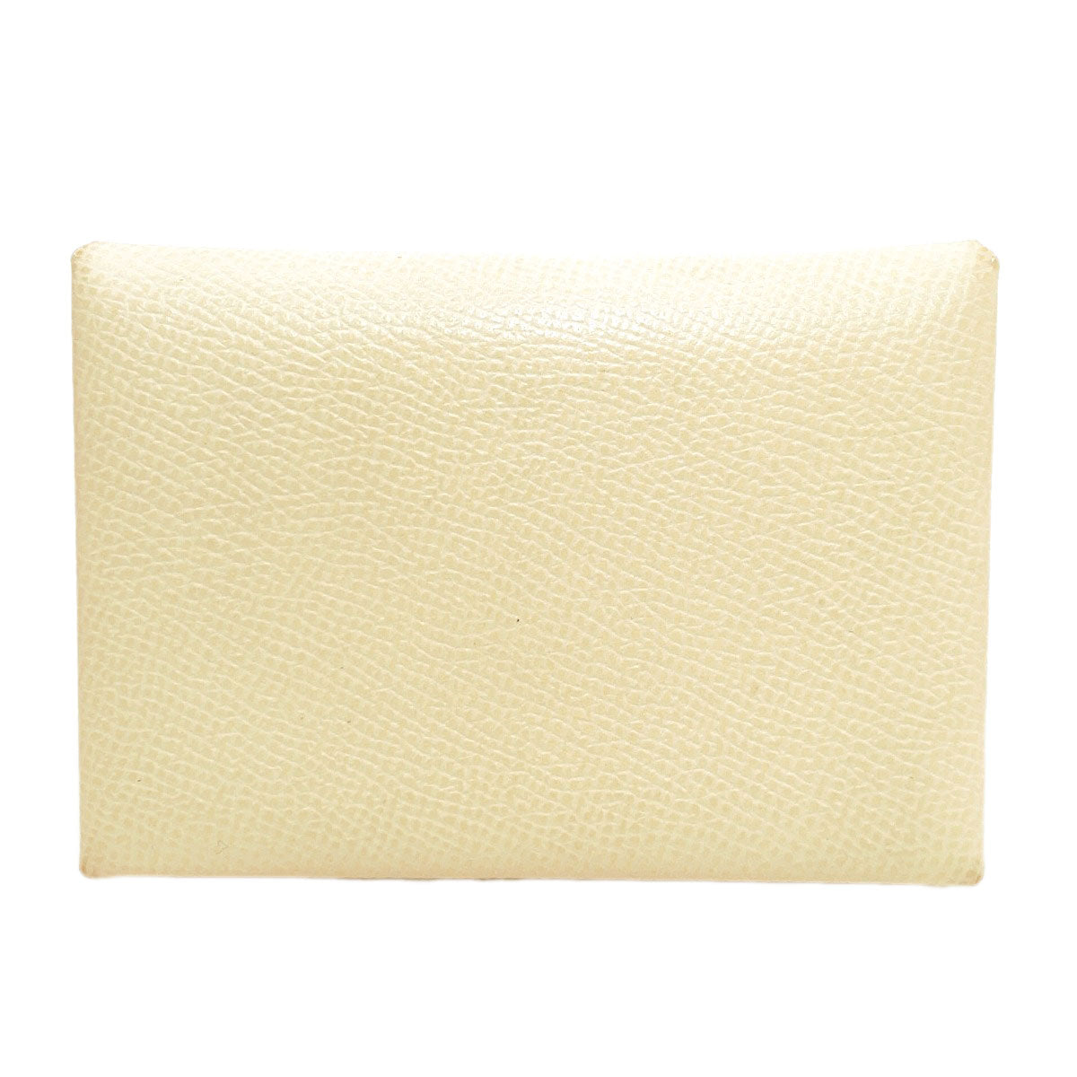 HERMES Calvi Duo Verso Nata Jaune Poussin SilverHardware Card Case Epsom Ladies [Used]
