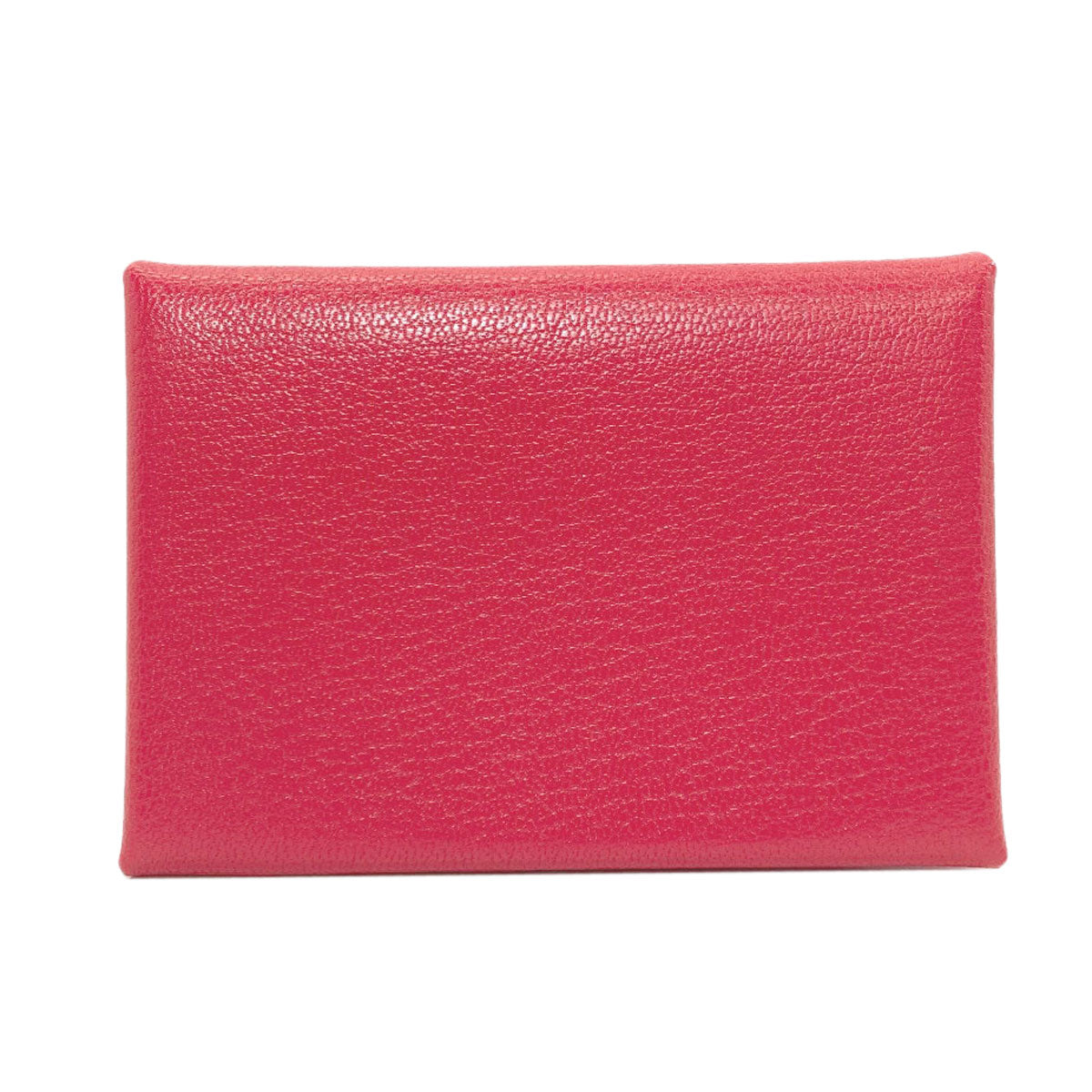 HERMES Calvi Duo Rose Extreme SilverHardware Card Case Chevre Shamquila Ladies [Used]