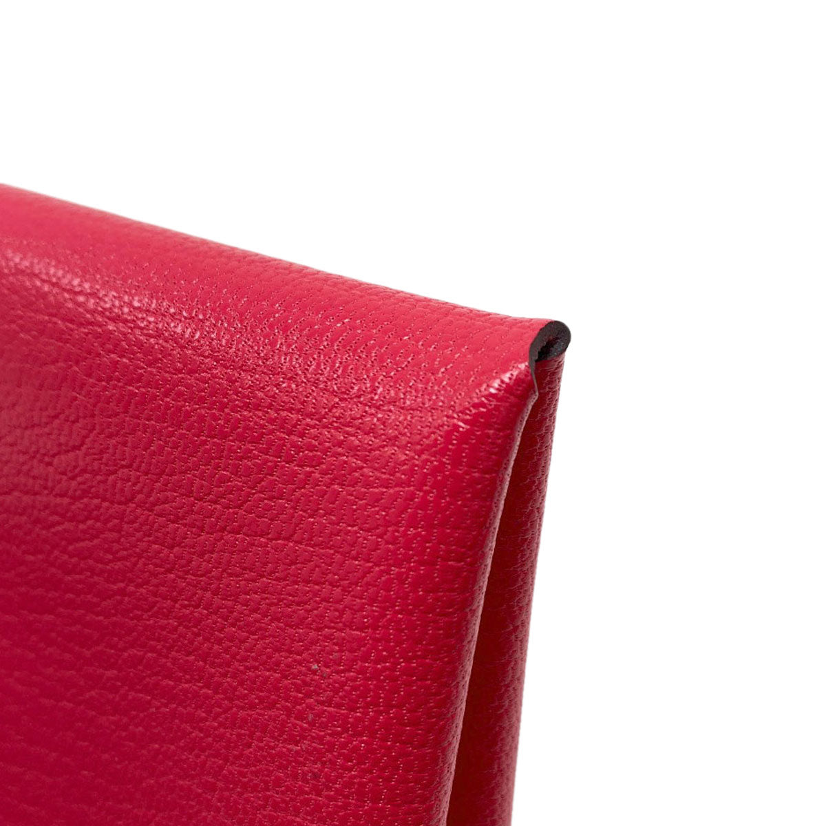 HERMES Calvi Duo Rose Extreme SilverHardware Card Case Chevre Shamquila Ladies [Used]