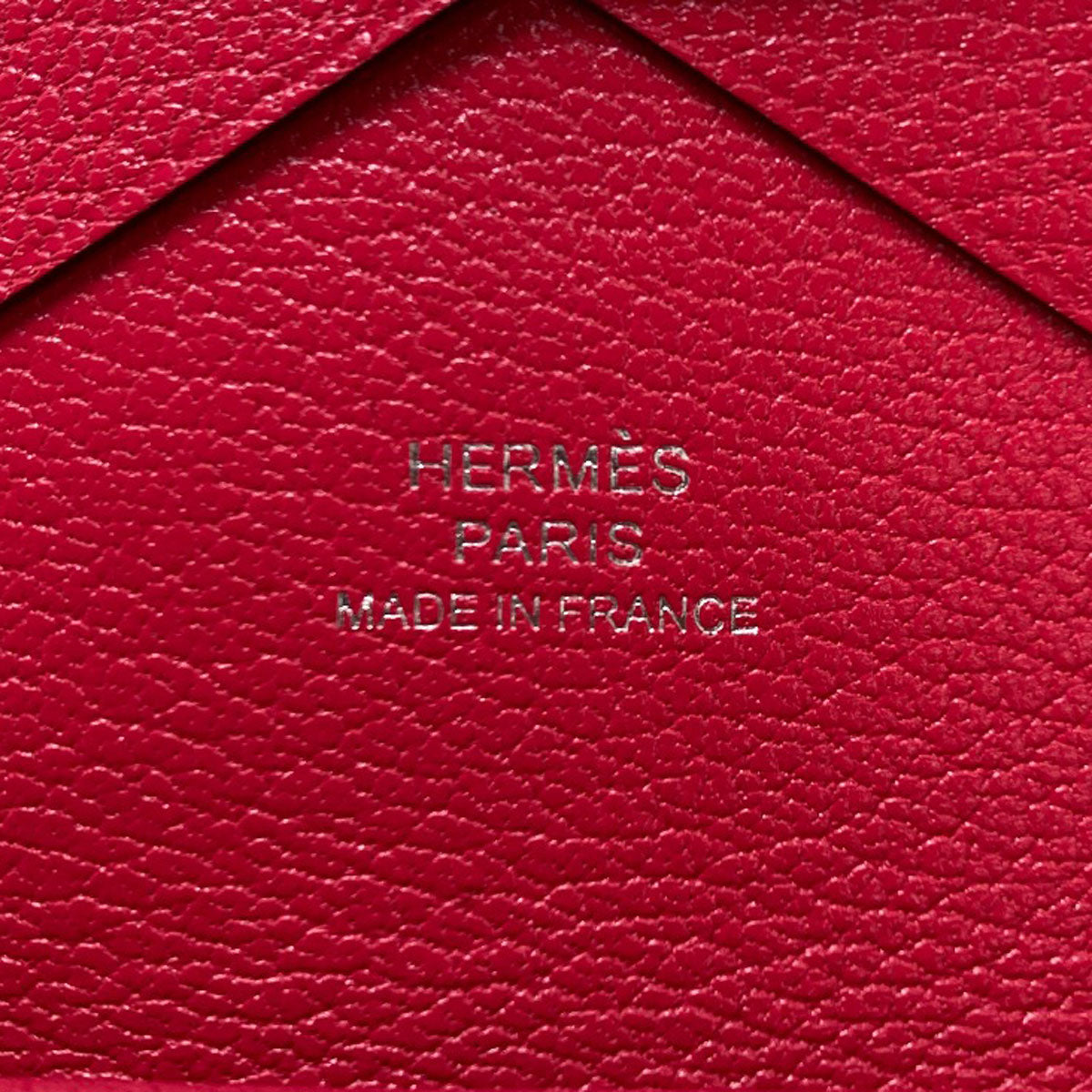 HERMES Calvi Duo Rose Extreme SilverHardware Card Case Chevre Shamquila Ladies [Used]