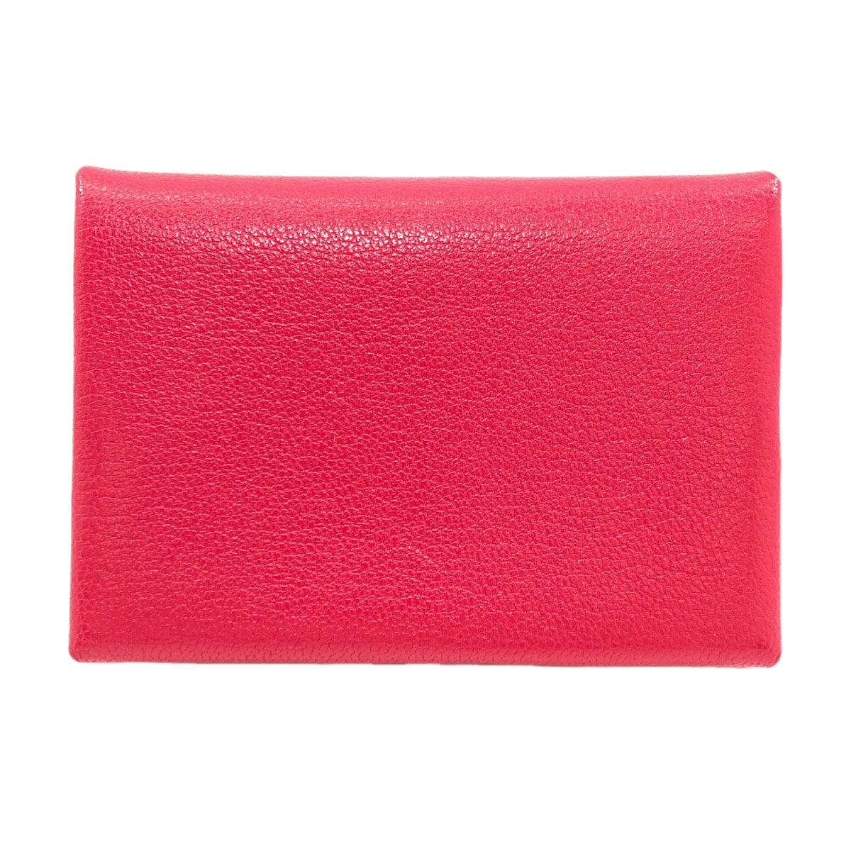 HERMES Calvi Duo Rose Extreme SilverHardware Card Case Chevre Shamquila Ladies [Used]