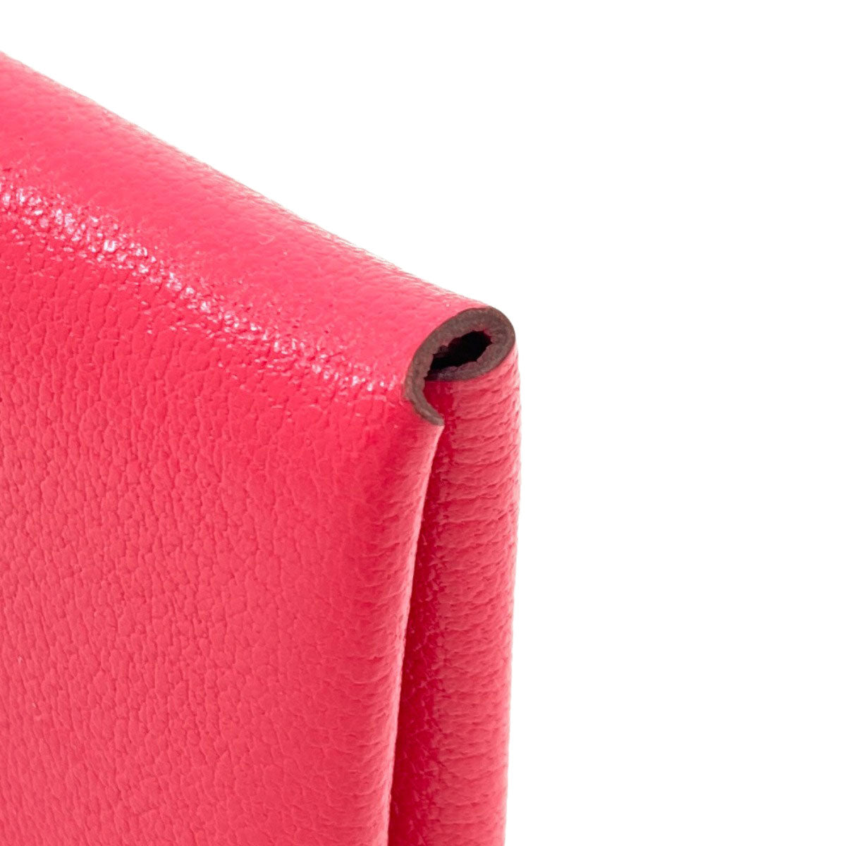 HERMES Calvi Duo Rose Extreme SilverHardware Card Case Chevre Shamquila Ladies [Used]