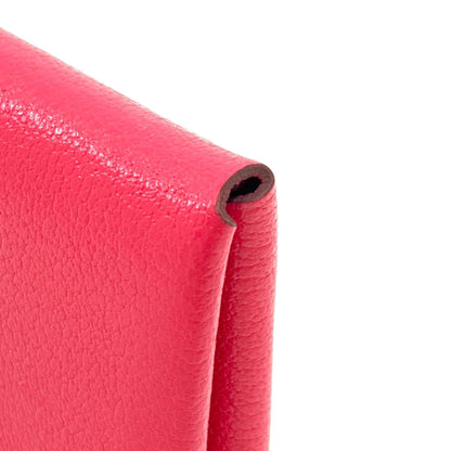 HERMES Calvi Duo Rose Extreme SilverHardware Card Case Chevre Shamquila Ladies [Used]