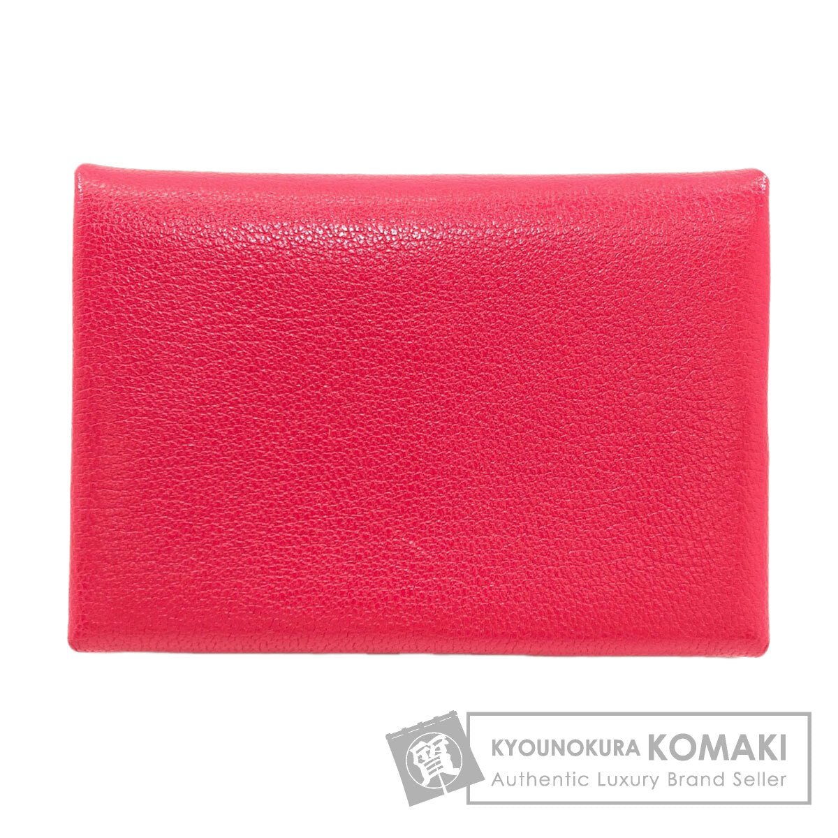 HERMES Calvi Duo Rose Extreme SilverHardware Card Case Chevre Shamquila Ladies [Used]