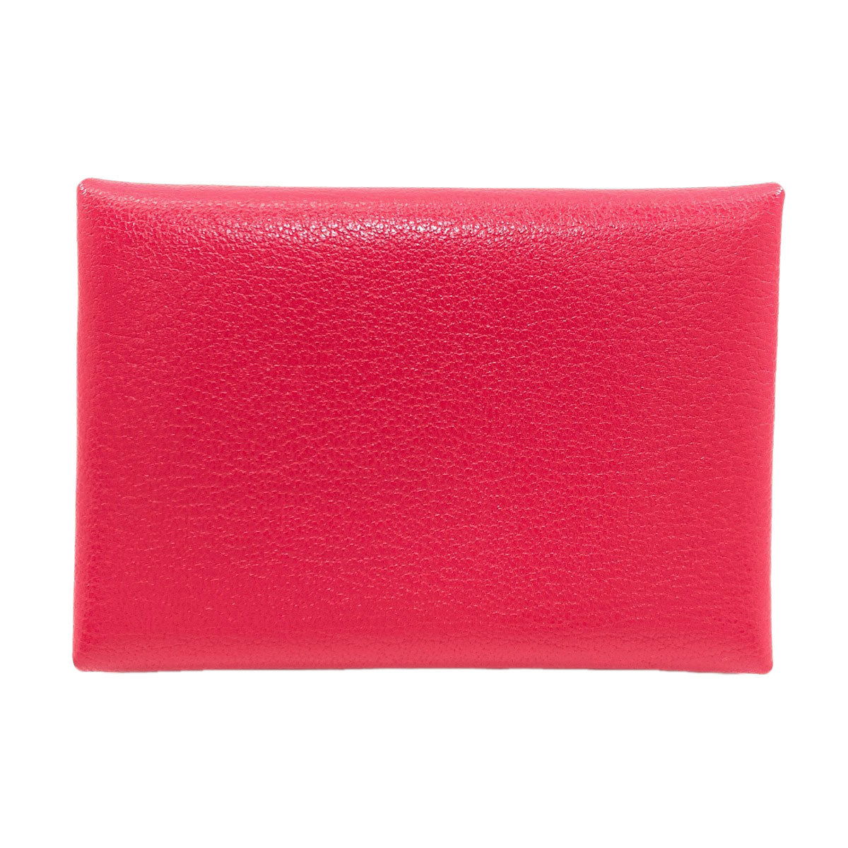 HERMES Calvi Duo Rose Extreme SilverHardware Card Case Chevre Shamquila Ladies [Used]