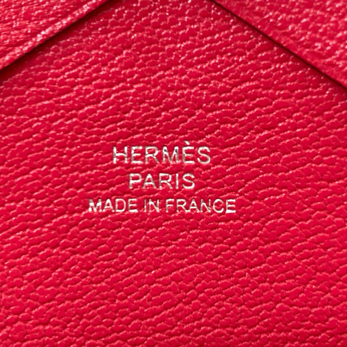 HERMES Calvi Duo Rose Extreme SilverHardware Card Case Chevre Shamquila Ladies [Used]