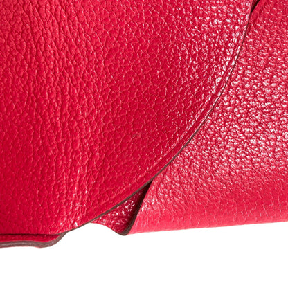 HERMES Calvi Duo Rose Extreme SilverHardware Card Case Chevre Shamquila Ladies [Used]