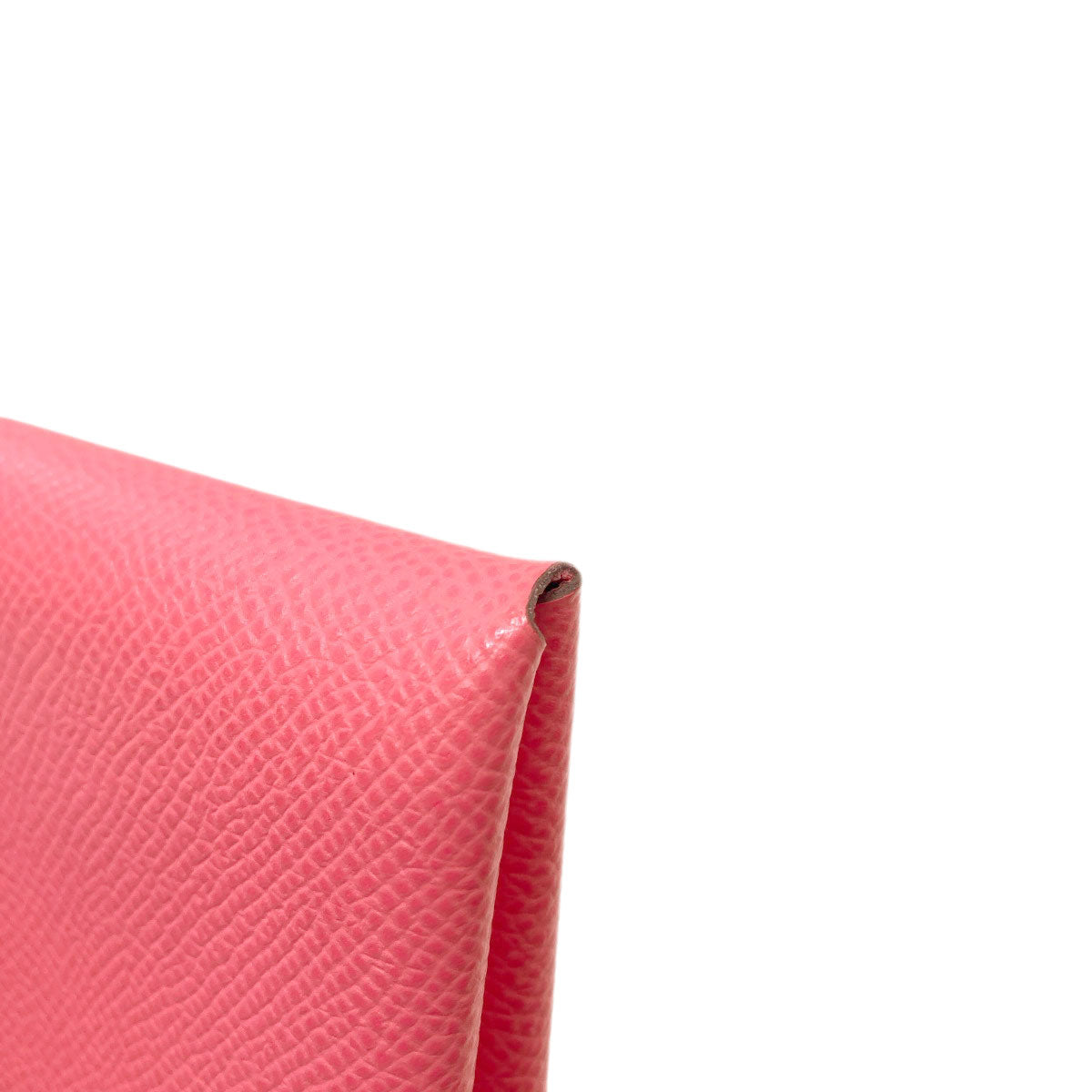HERMES Calvi Duo Rose Azalea SilverHardware Card Case Epsom Ladies [Used]