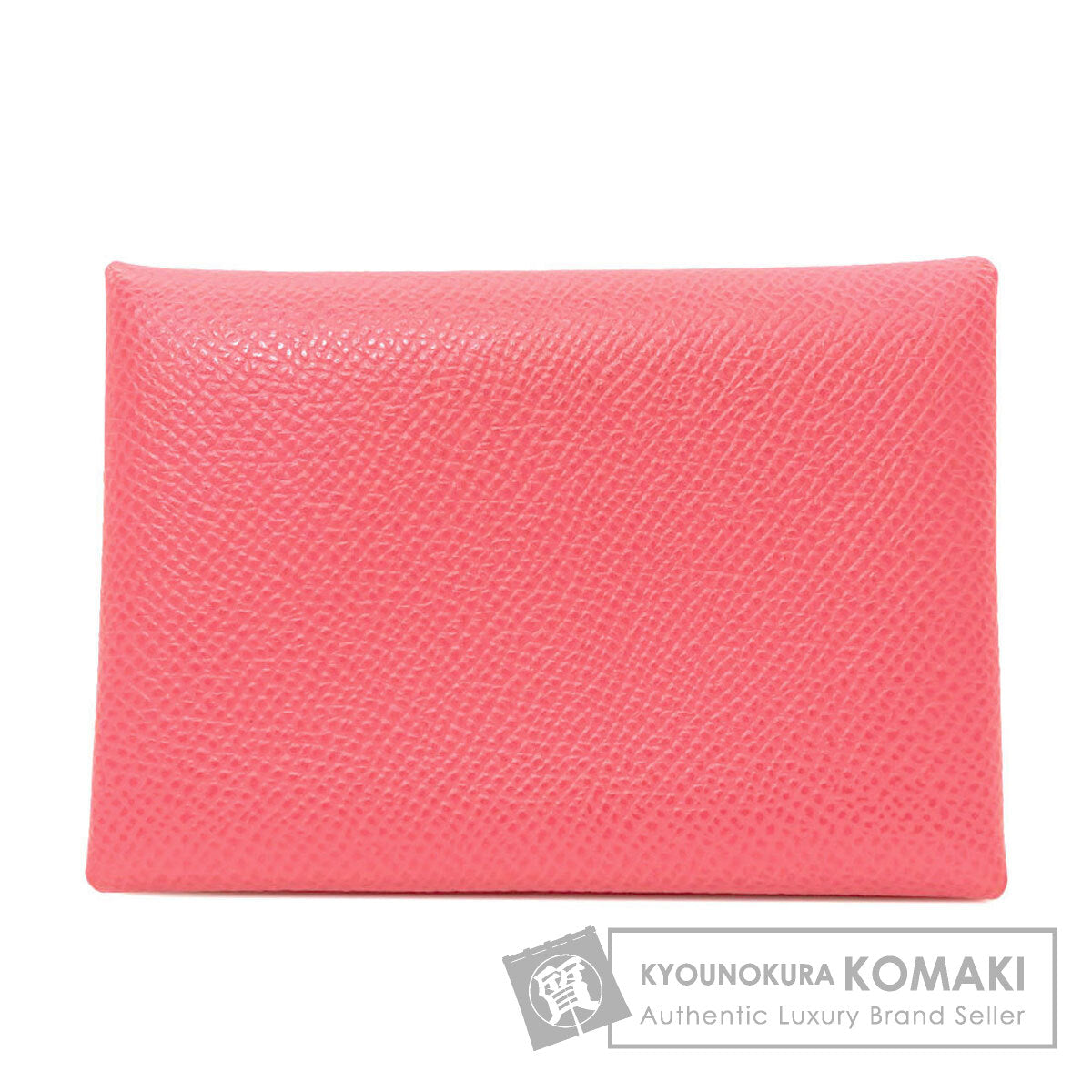 HERMES Calvi Duo Rose Azalea SilverHardware Card Case Epsom Ladies [Used]