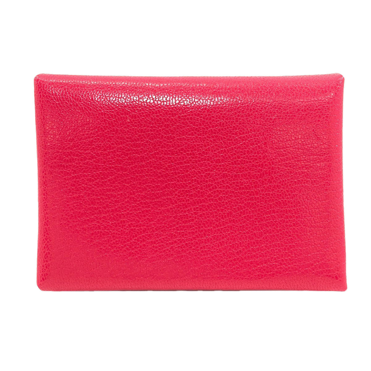 HERMES Calvi Duo Rose Extreme SilverHardware Card Case Chevre Ladies [Used]