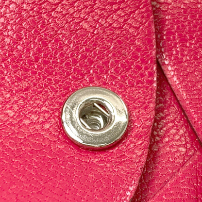 HERMES Calvi Duo Rose Extreme SilverHardware Card Case Chevre Ladies [Used]