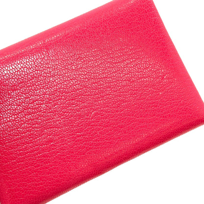 HERMES Calvi Duo Rose Extreme SilverHardware Card Case Chevre Ladies [Used]