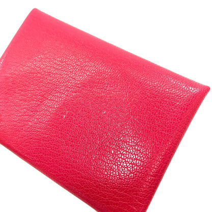 HERMES Calvi Duo Rose Extreme SilverHardware Card Case Chevre Ladies [Used]