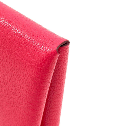 HERMES Calvi Duo Rose Extreme SilverHardware Card Case Chevre Ladies [Used]
